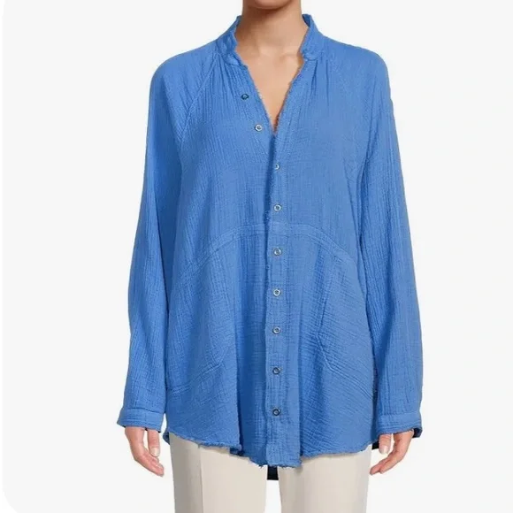FREE PEOPLE SUMMER DAYDREAM BUTTON DOWN - Picture 5 of 6